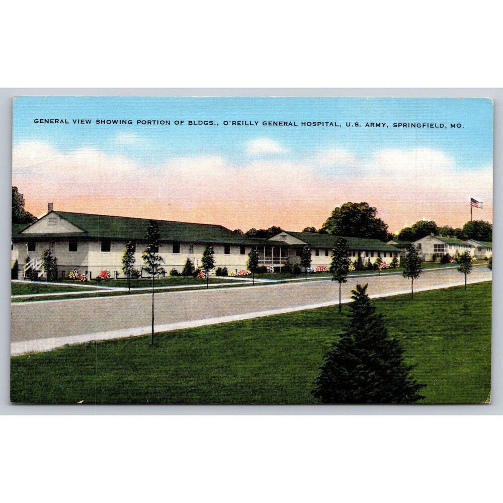 Vtg 1940s Postcard O'Reilly General Hospital US Army Springfield MO WWII Kropp